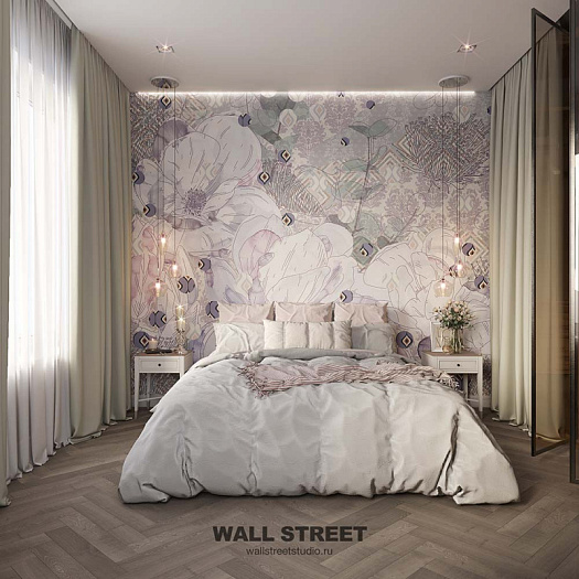 Фотообои в интерьере артикул Pattern Flower 3, PATTERN FLOWER, Wall street